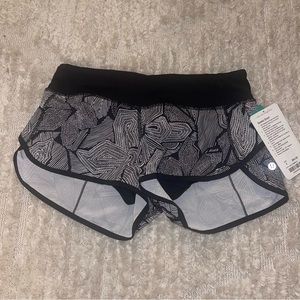Lululemon Black and White Speed Shorts NWT